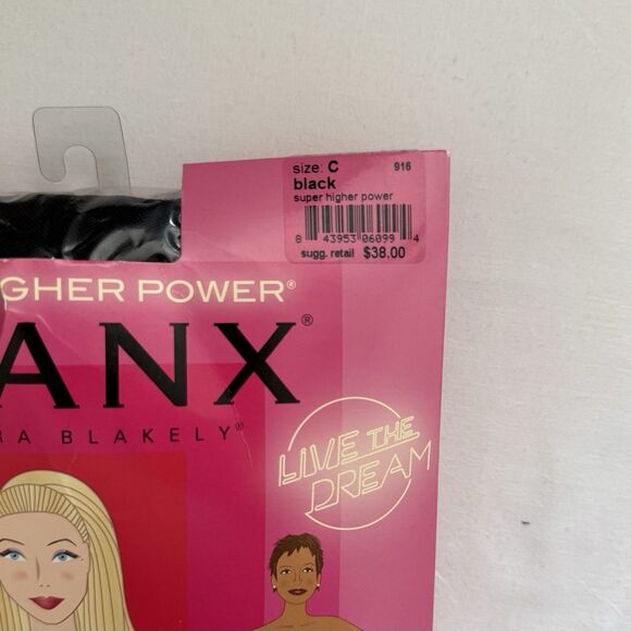 Spanx Super Higher Power Shaper By Sara Blakely Black Size C Mid Thigh Open Box - Picture 3 of 3